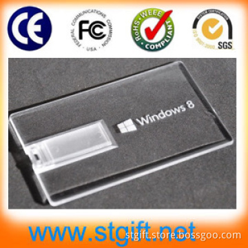 Christmas Gift Acrylic Card USB, Printable Card USB Drive, Transparent Card USB Disk